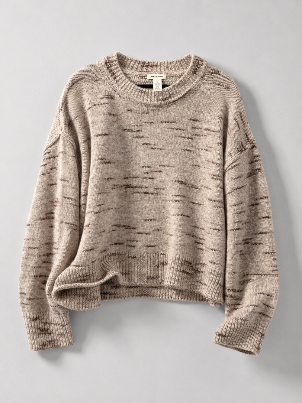 Max Studio Cozy Boho Knit Sweater | XL | Neutral Fall/Winter NWOT